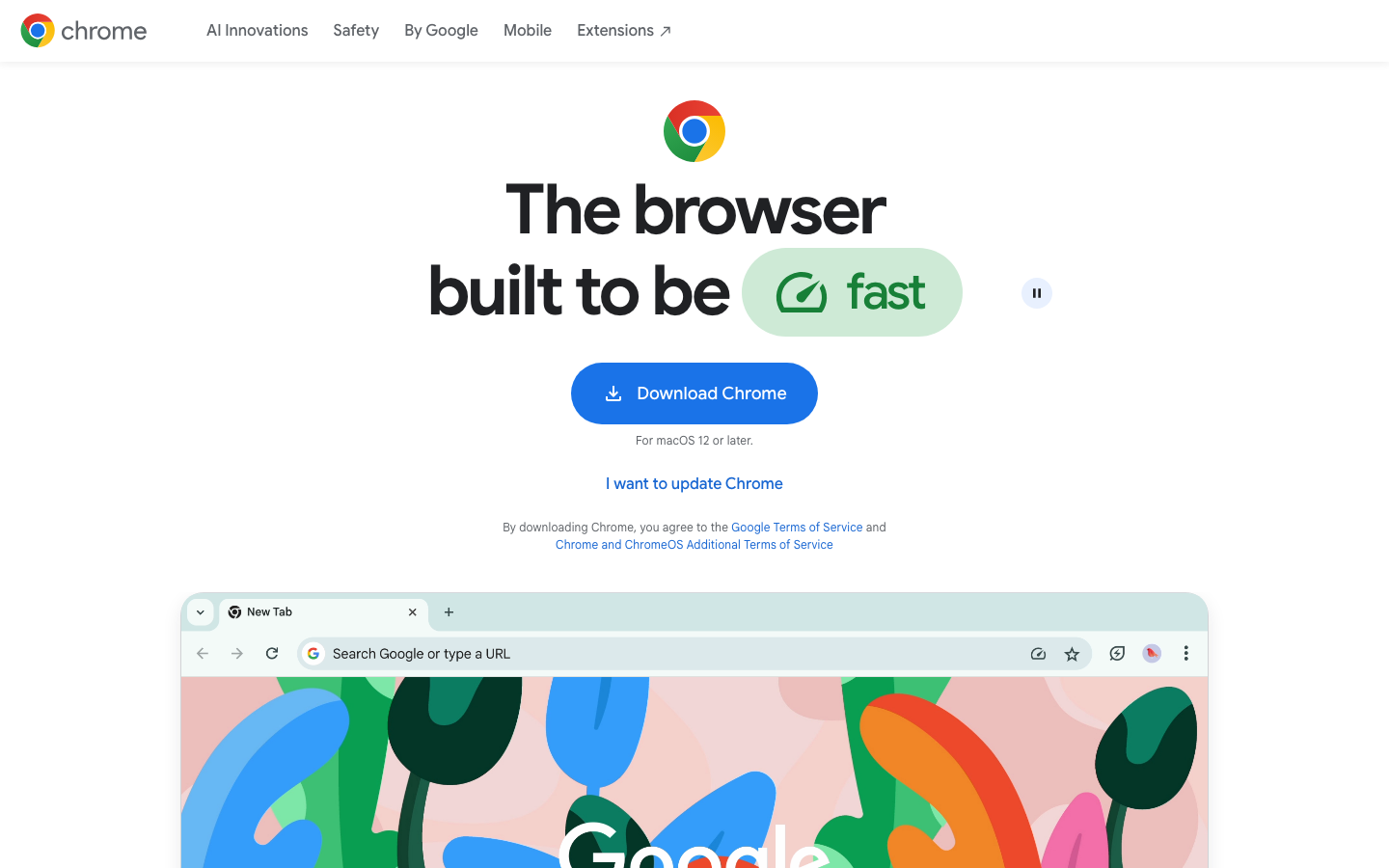 Google Chrome 官方下载页面截图
